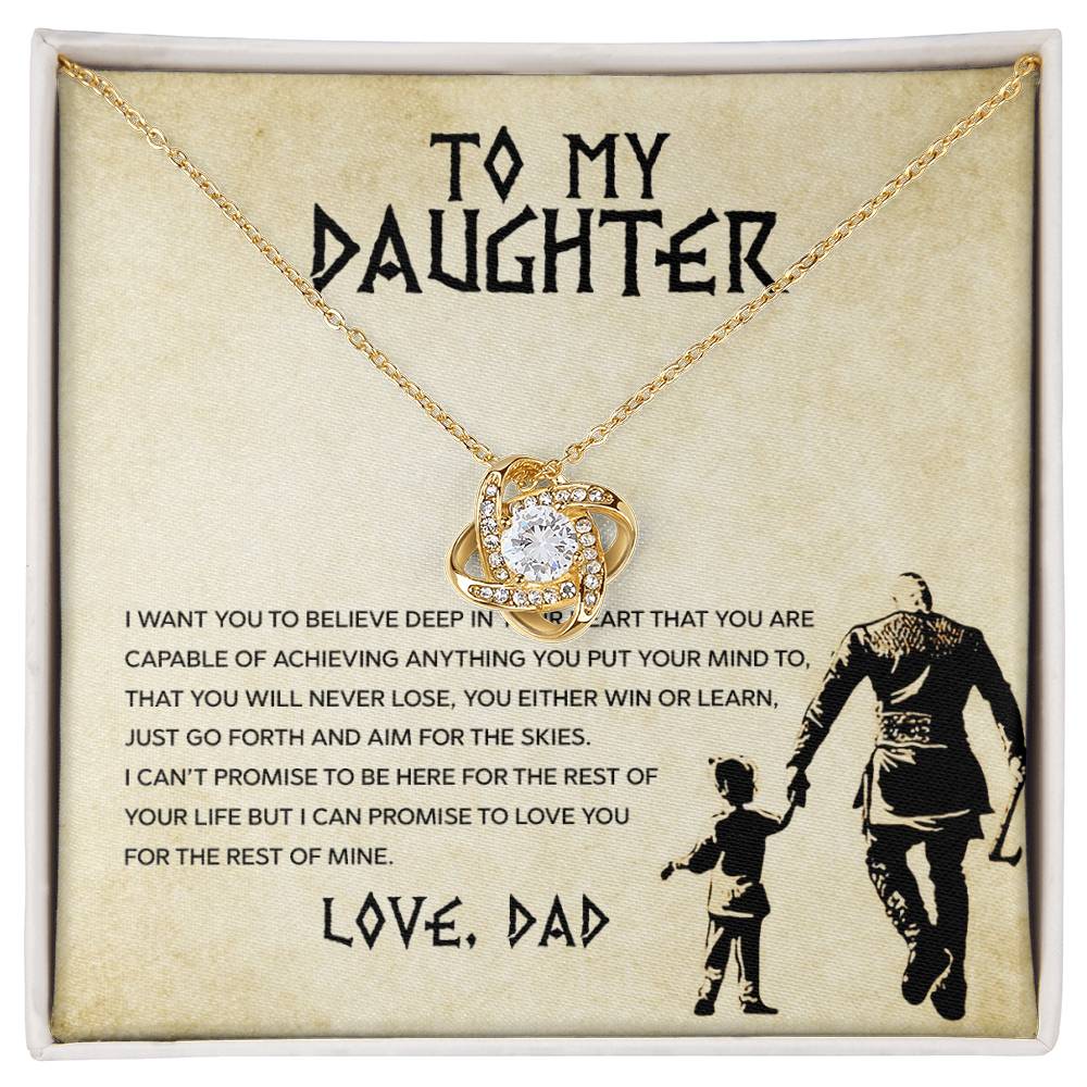 To My Daughter — Love Knot Necklace, You Will Never Lose