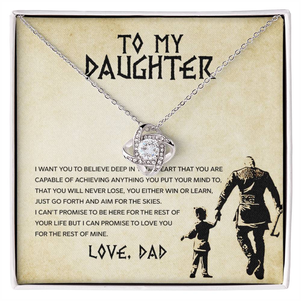 To My Daughter — Love Knot Necklace, You Will Never Lose