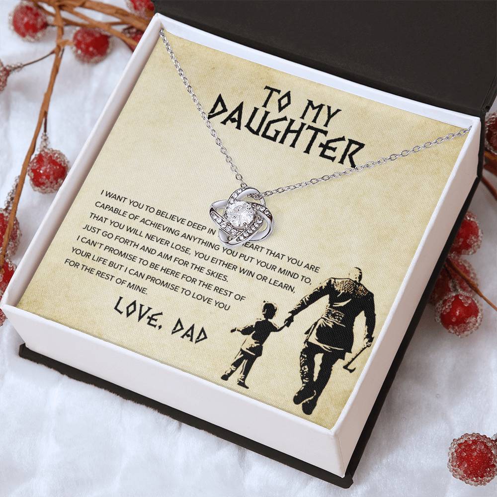 To My Daughter — Love Knot Necklace, You Will Never Lose