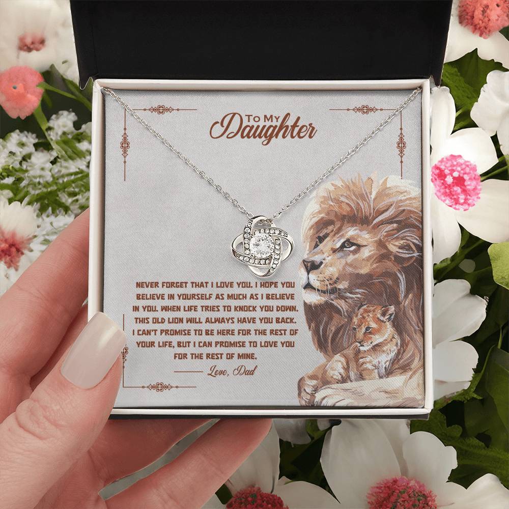 To My Daughter — Love Knot Necklace, I Promise to Love You for the Rest of My Life