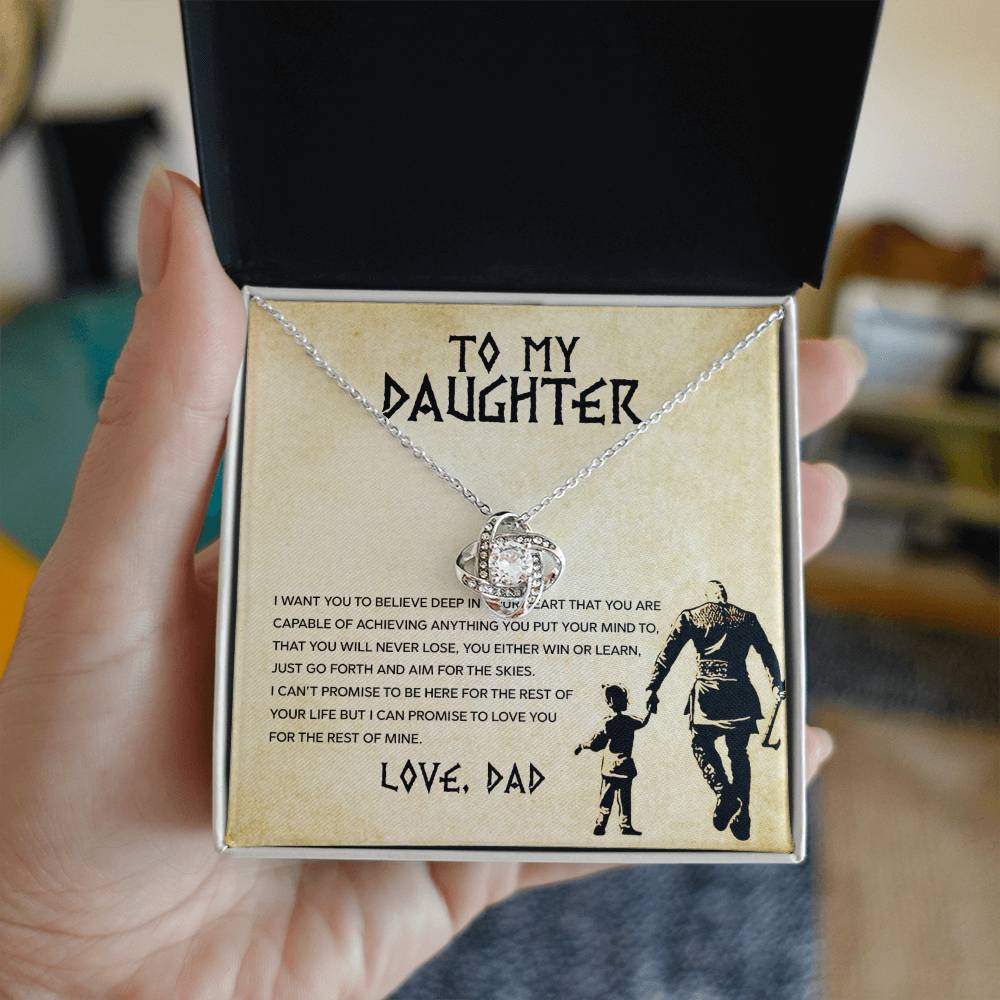 To My Daughter — Love Knot Necklace, You Will Never Lose