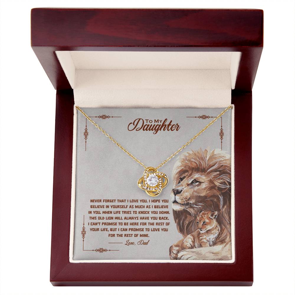 To My Daughter — Love Knot Necklace, I Promise to Love You for the Rest of My Life