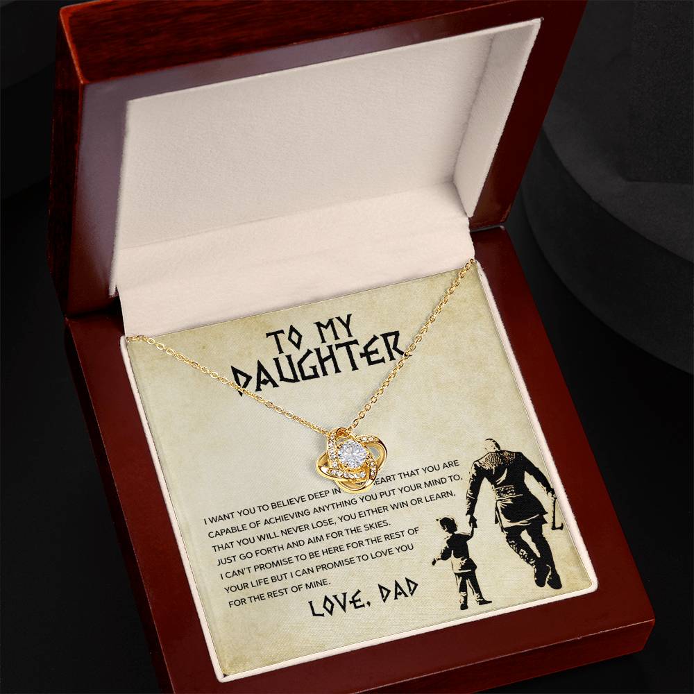 To My Daughter — Love Knot Necklace, You Will Never Lose