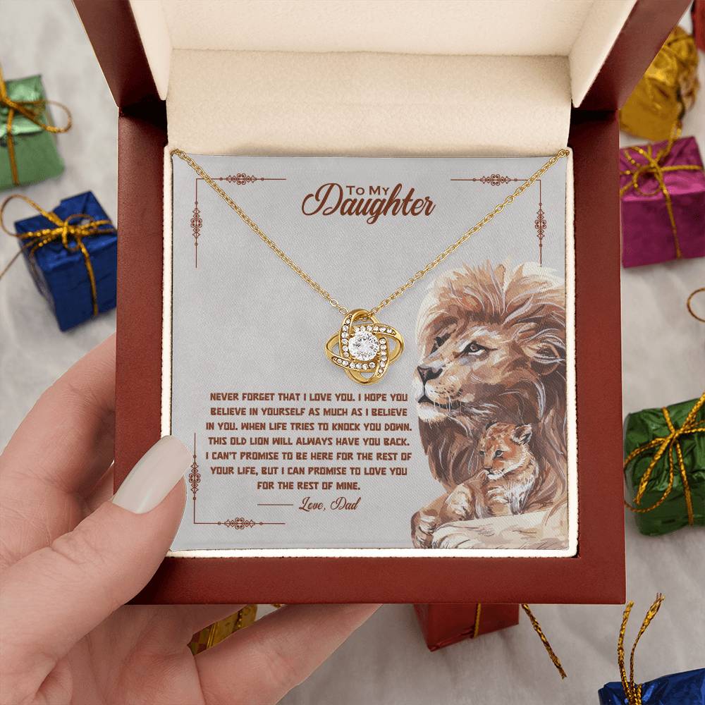 To My Daughter — Love Knot Necklace, I Promise to Love You for the Rest of My Life