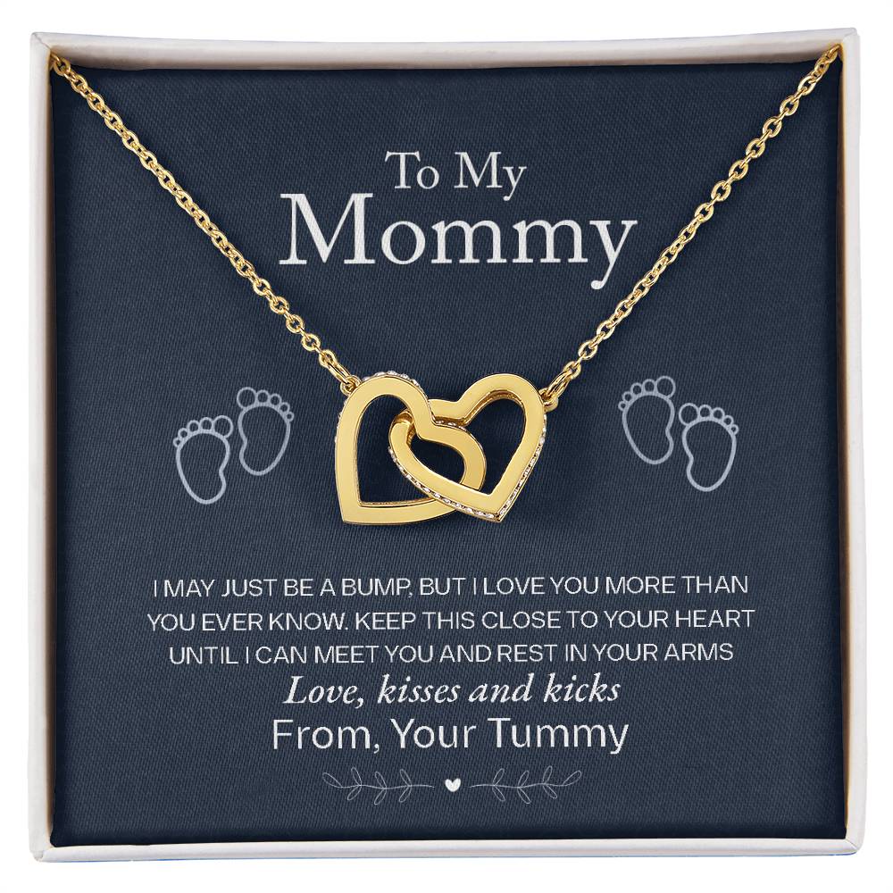 To My Mommy — Interlocking Hearts Necklace, Love from Your Tummy