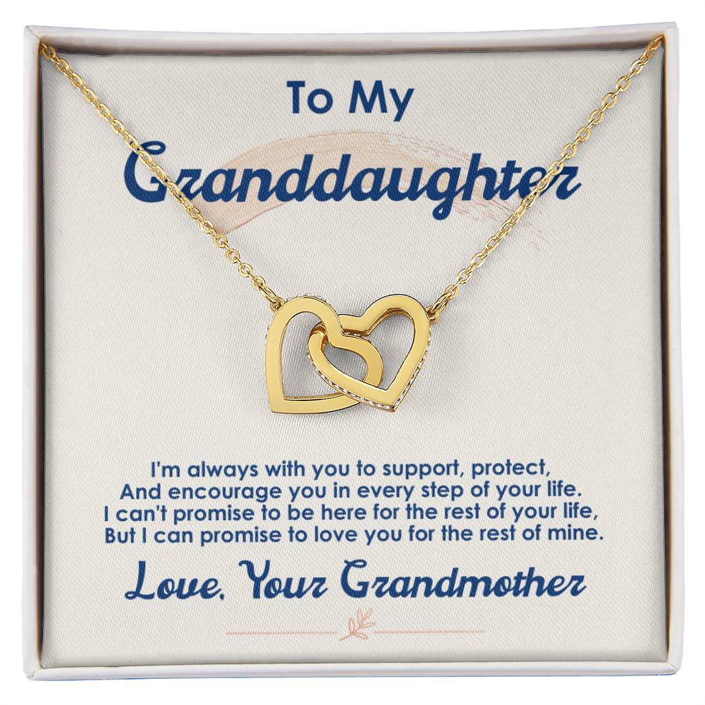 To My Granddaughter — Interlocking Hearts Necklace, I Love You for the Rest of My Life