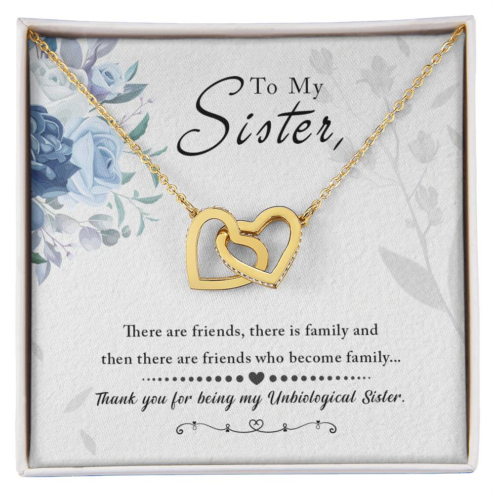 To My Sister — Interlocking Hearts Necklace, Thank You for Everything