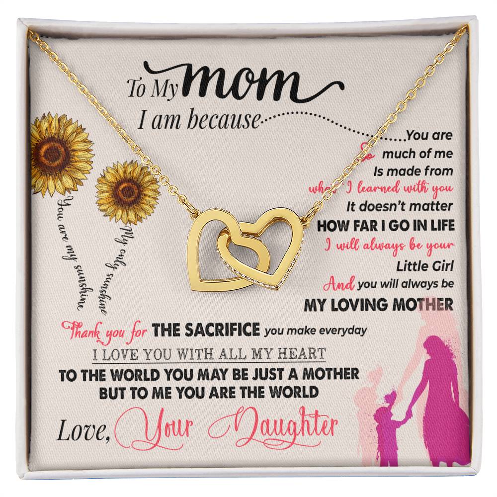 To My Mom — Interlocking Hearts Necklace, Thank You for Everything