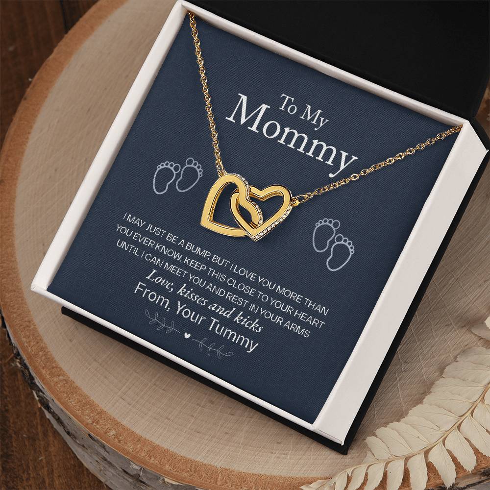 To My Mommy — Interlocking Hearts Necklace, Love from Your Tummy