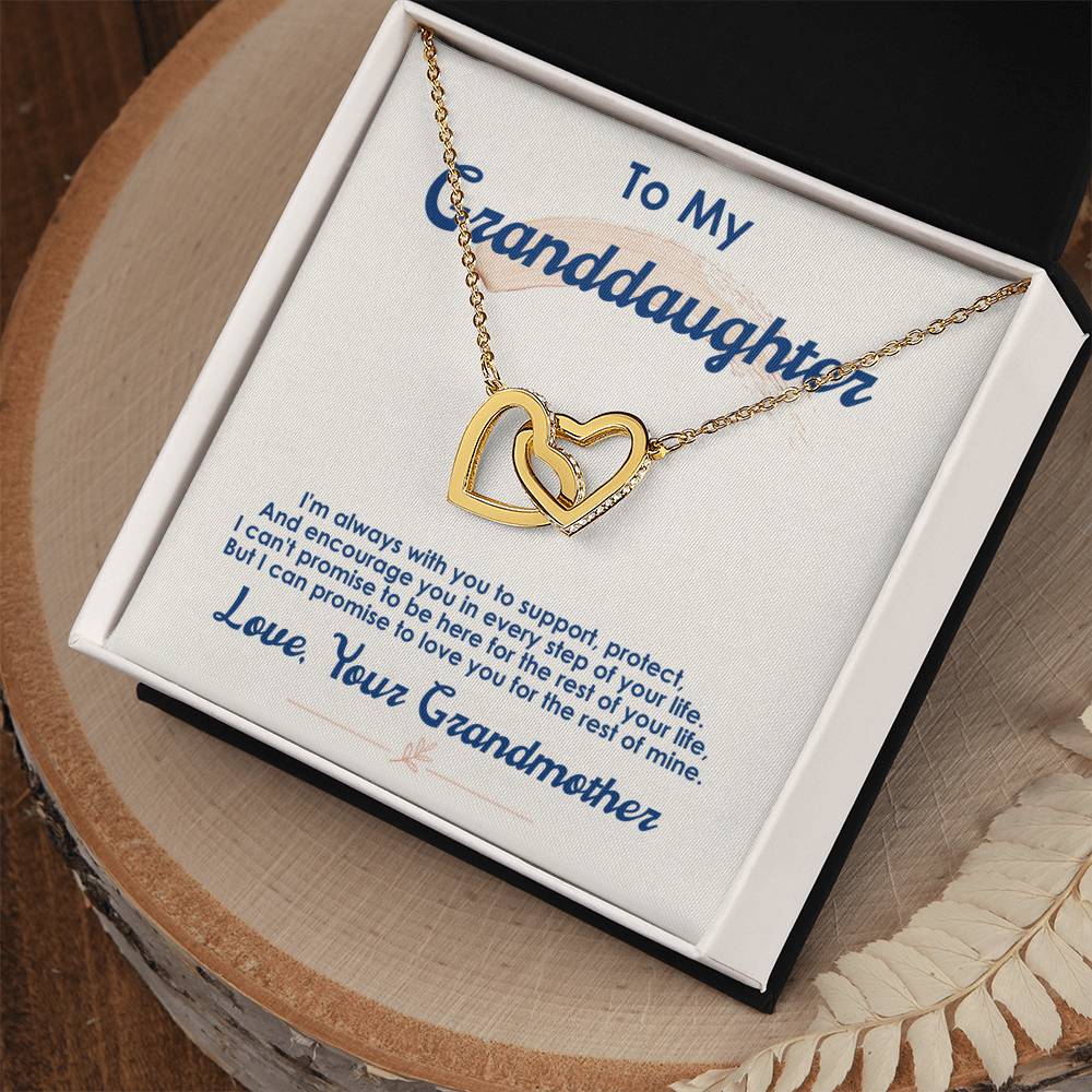 To My Granddaughter — Interlocking Hearts Necklace, I Love You for the Rest of My Life