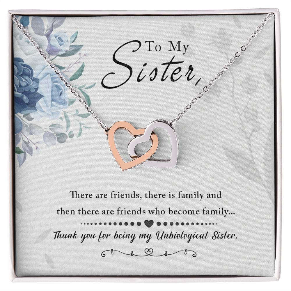To My Sister — Interlocking Hearts Necklace, Thank You for Everything