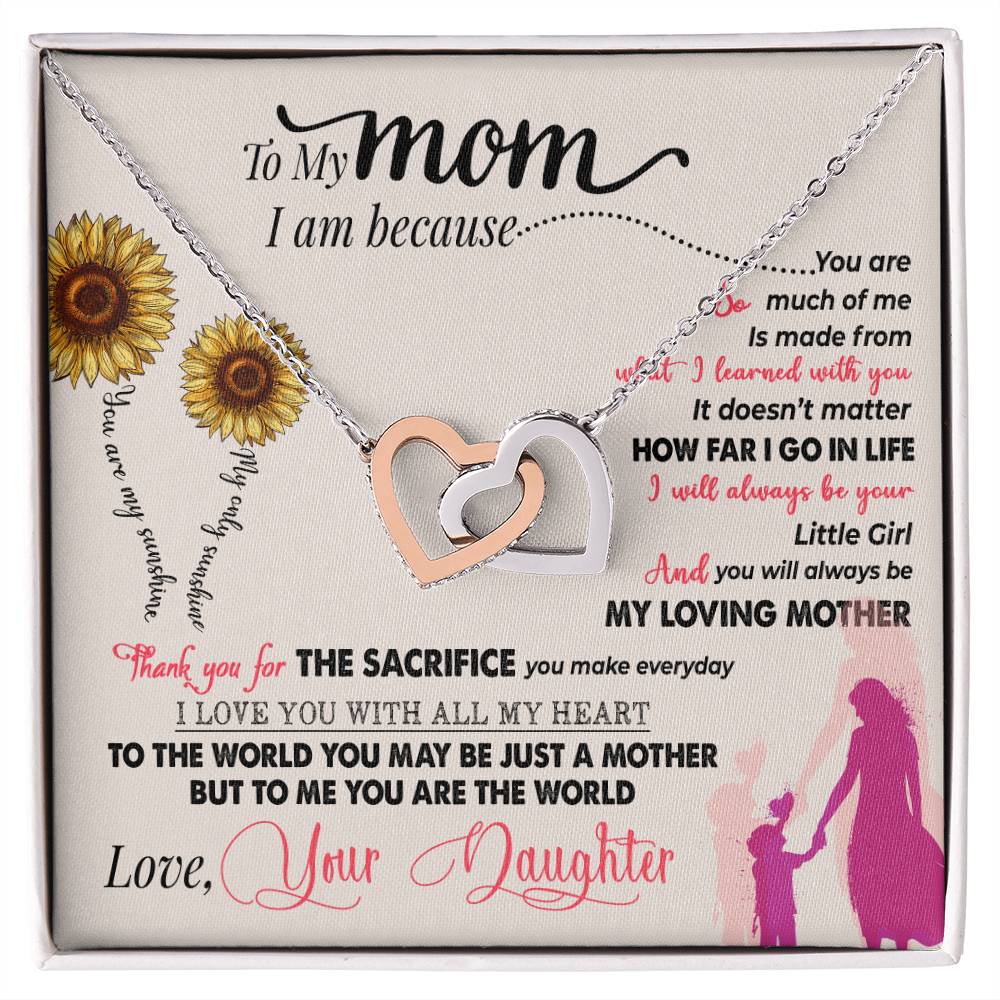 To My Mom — Interlocking Hearts Necklace, Thank You for Everything