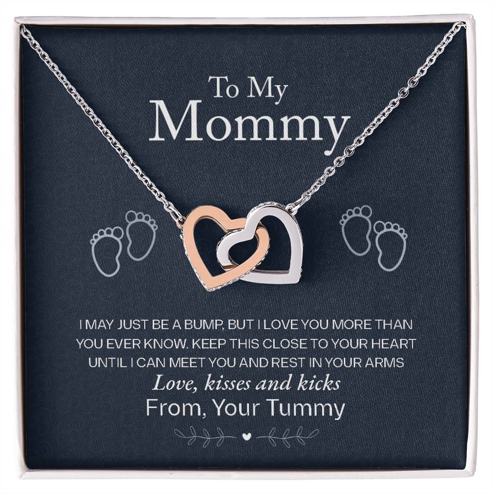 To My Mommy — Interlocking Hearts Necklace, Love from Your Tummy