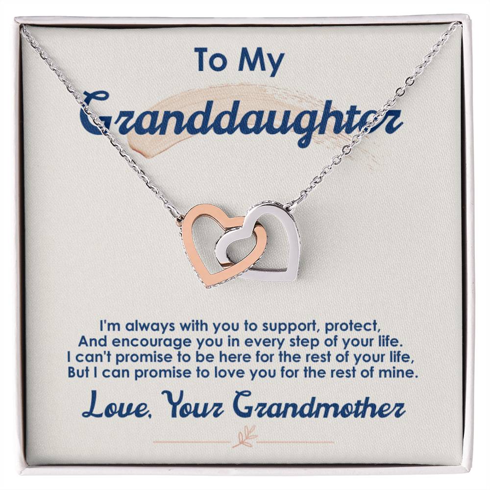 To My Granddaughter — Interlocking Hearts Necklace, I Love You for the Rest of My Life