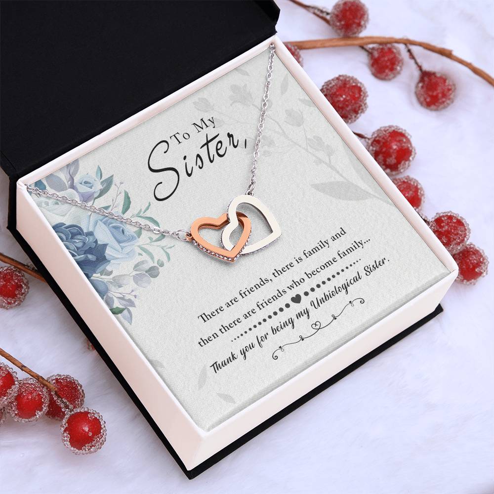 To My Sister — Interlocking Hearts Necklace, Thank You for Everything