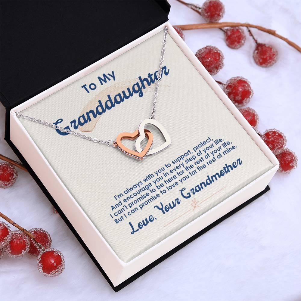 To My Granddaughter — Interlocking Hearts Necklace, I Love You for the Rest of My Life