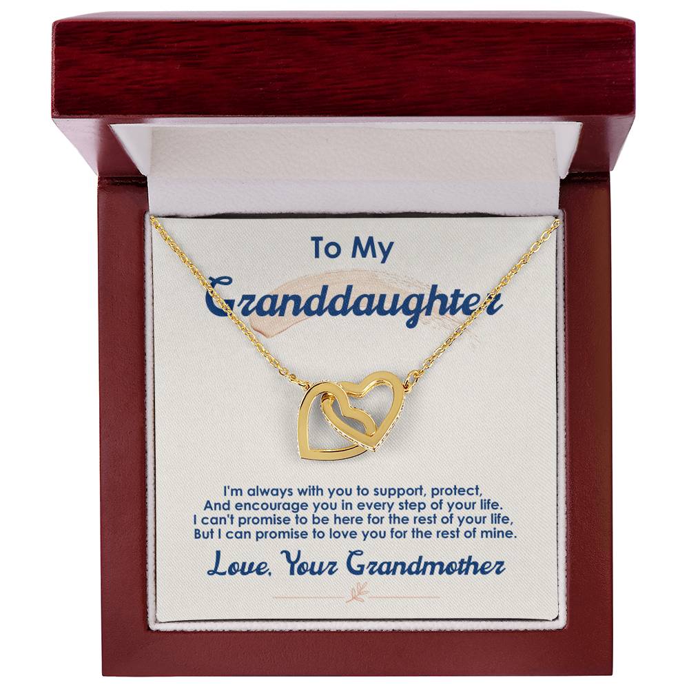To My Granddaughter — Interlocking Hearts Necklace, I Love You for the Rest of My Life