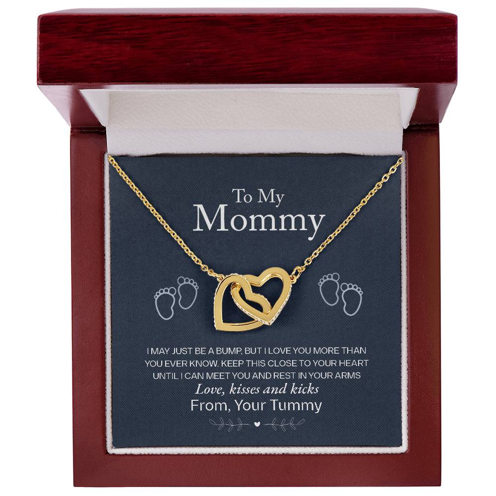 To My Mommy — Interlocking Hearts Necklace, Love from Your Tummy