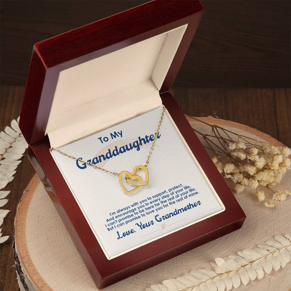 To My Granddaughter — Interlocking Hearts Necklace, I Love You for the Rest of My Life