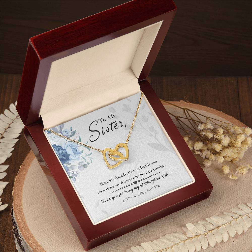 To My Sister — Interlocking Hearts Necklace, Thank You for Everything