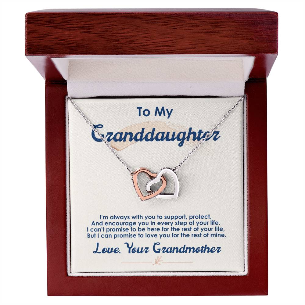 To My Granddaughter — Interlocking Hearts Necklace, I Love You for the Rest of My Life