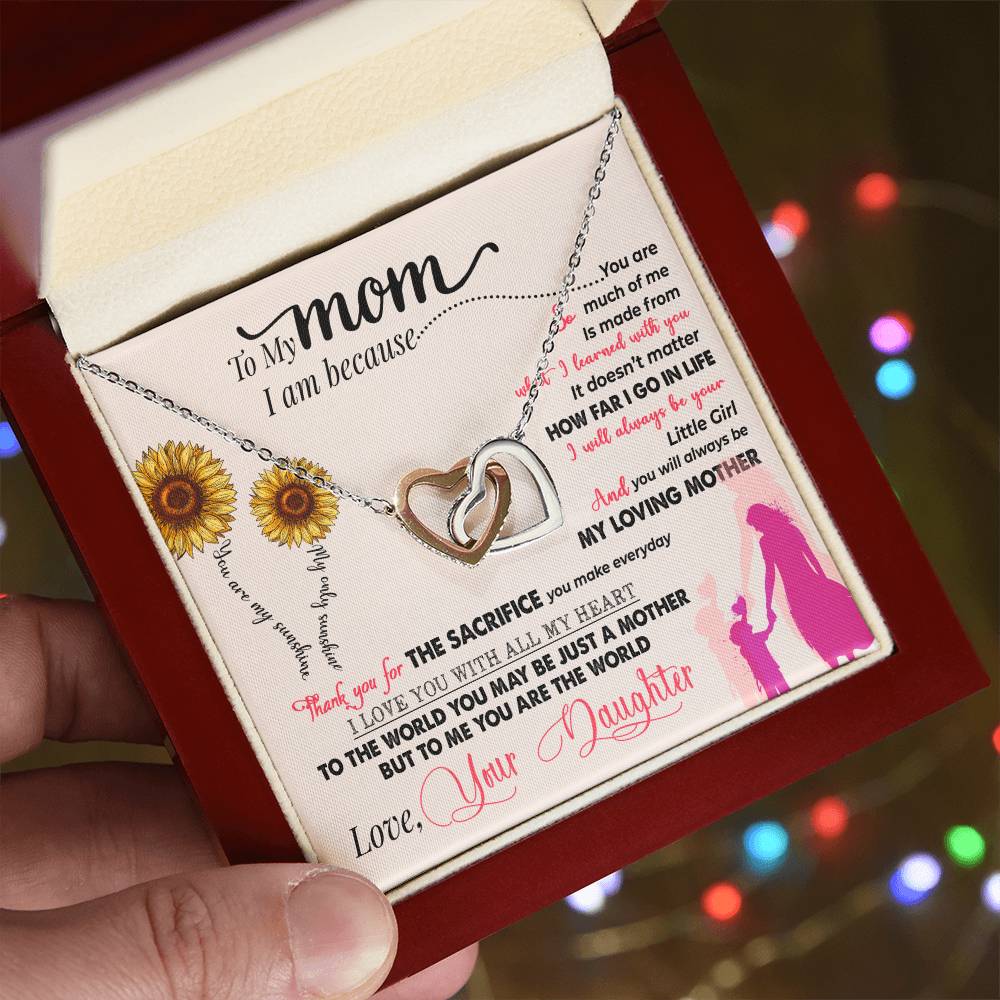 To My Mom — Interlocking Hearts Necklace, Thank You for Everything