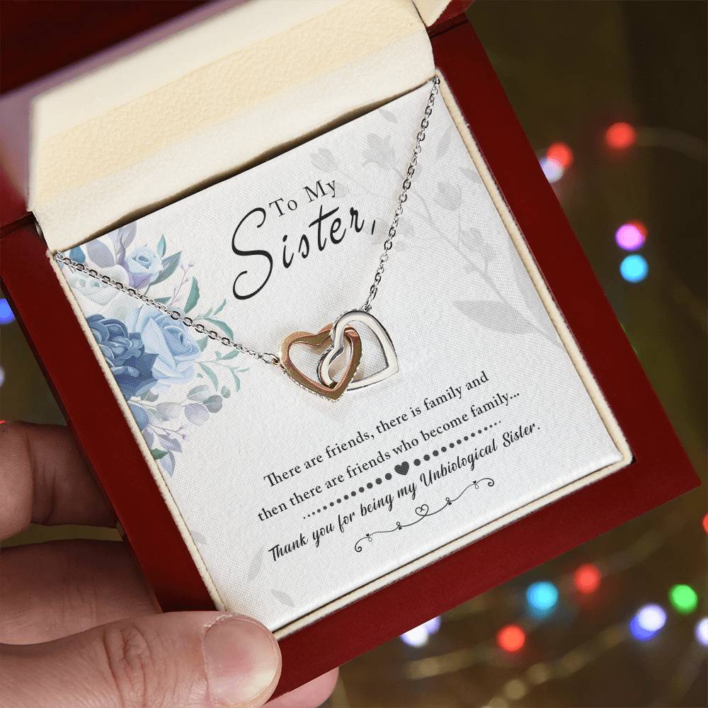 To My Sister — Interlocking Hearts Necklace, Thank You for Everything
