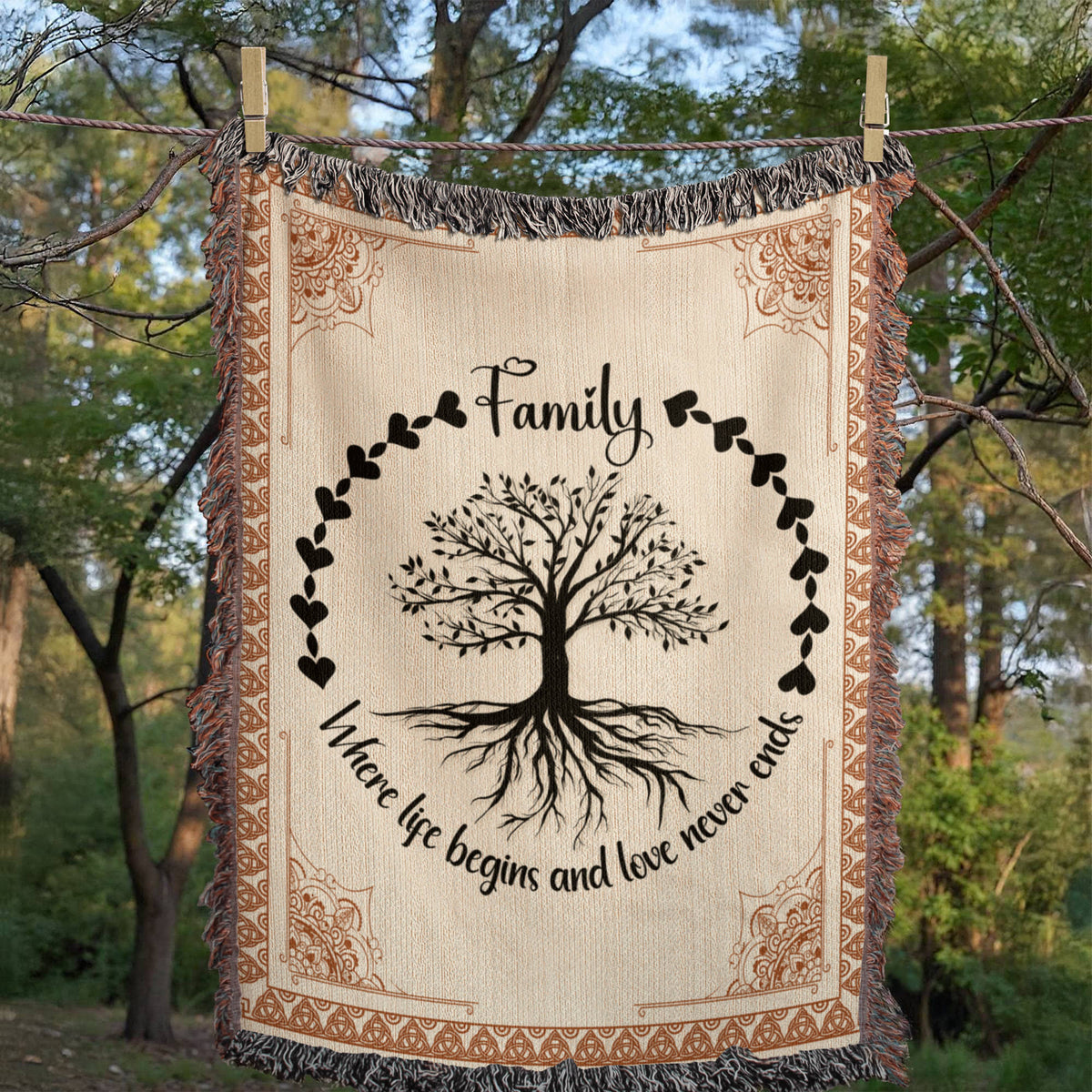 Family Roots Celtic Tree — Heirloom Woven Blanket