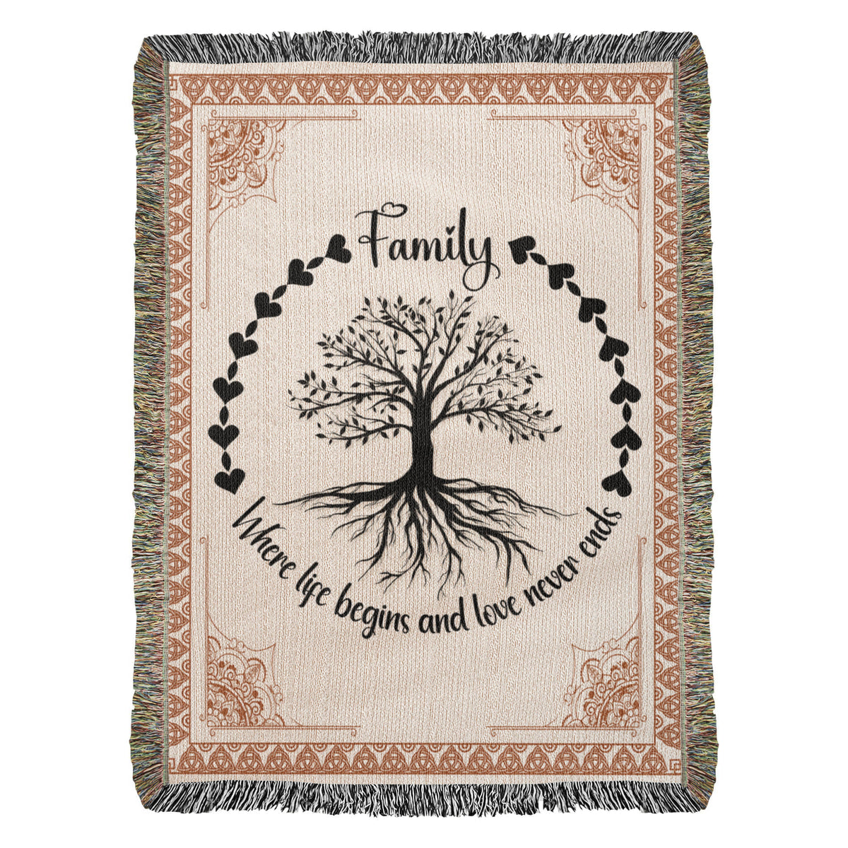 Family Roots Celtic Tree — Heirloom Woven Blanket