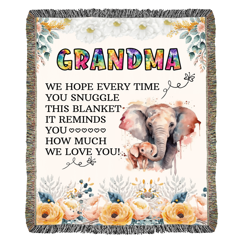 To My Grandma — Elephant Heirloom Woven Blanket