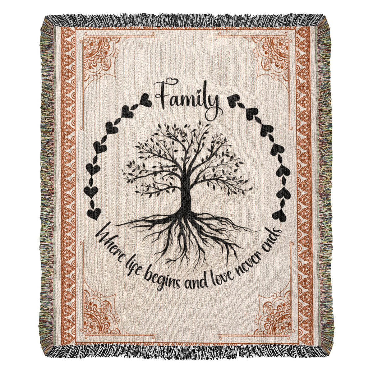 Family Roots Celtic Tree — Heirloom Woven Blanket