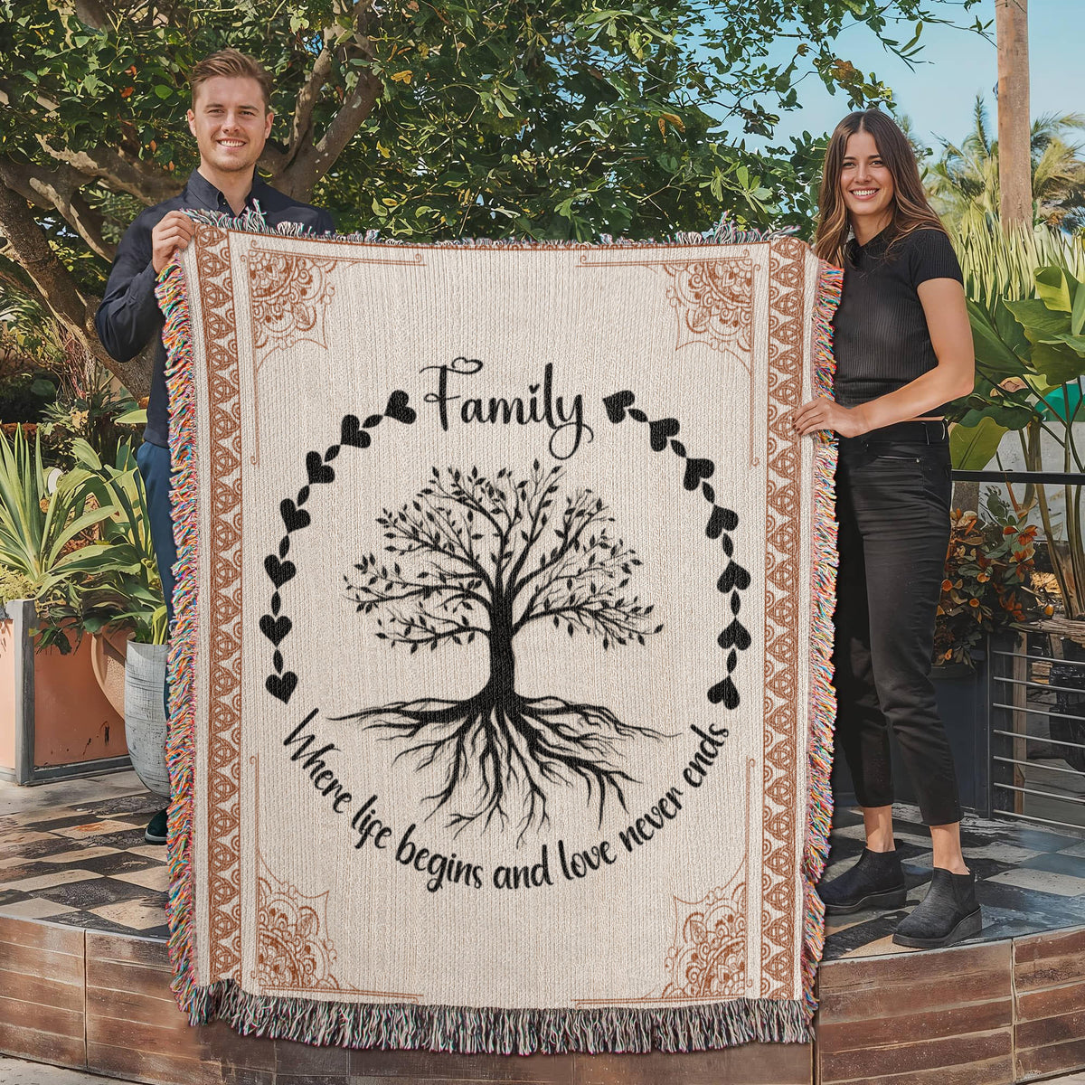 Family Roots Celtic Tree — Heirloom Woven Blanket