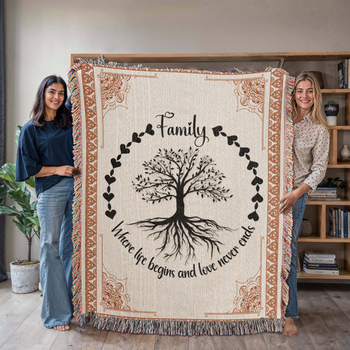 Family Roots Celtic Tree — Heirloom Woven Blanket