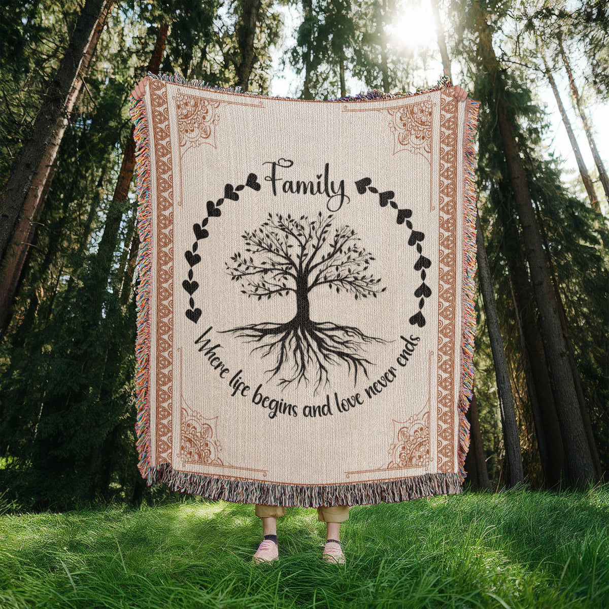 Family Roots Celtic Tree — Heirloom Woven Blanket