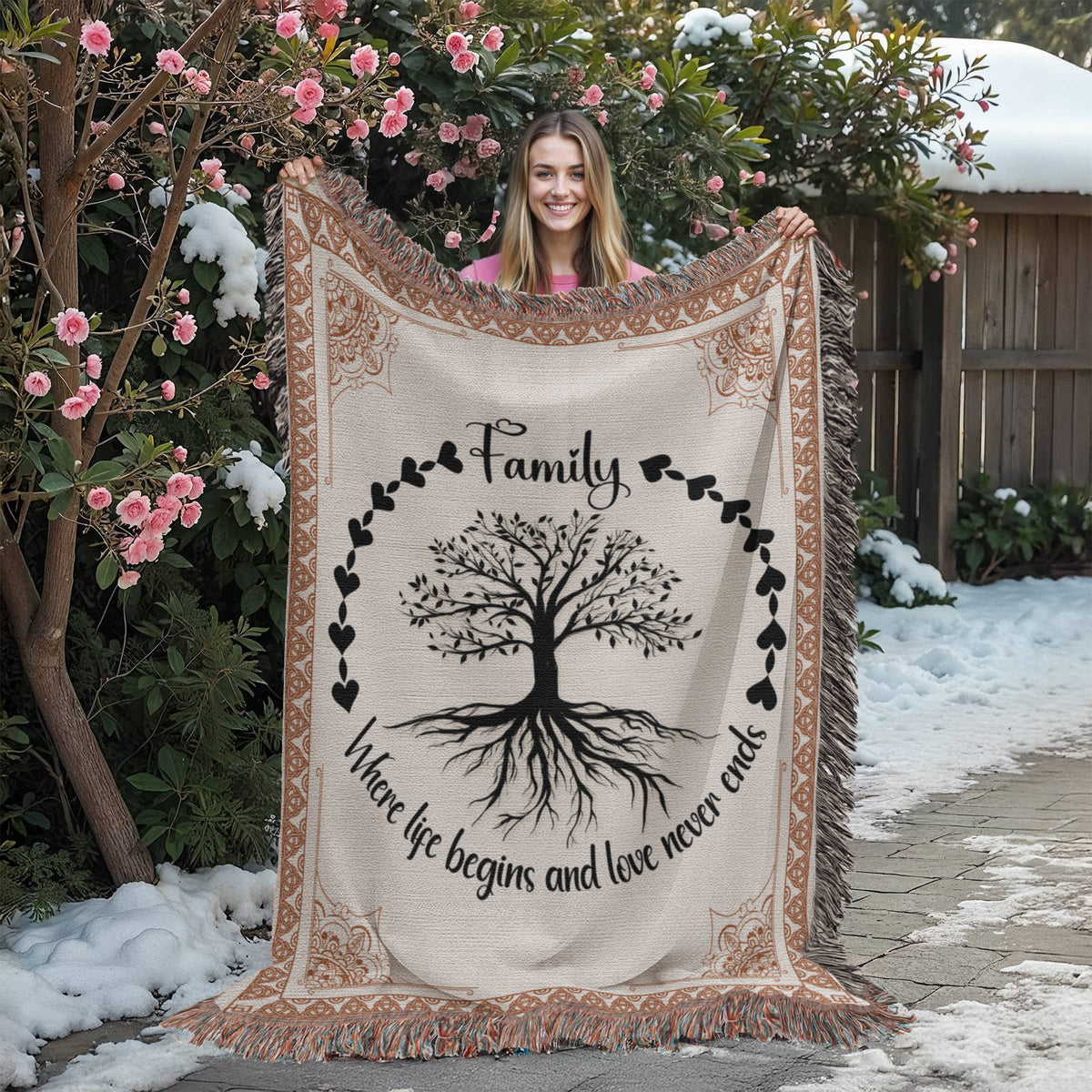 Family Roots Celtic Tree — Heirloom Woven Blanket
