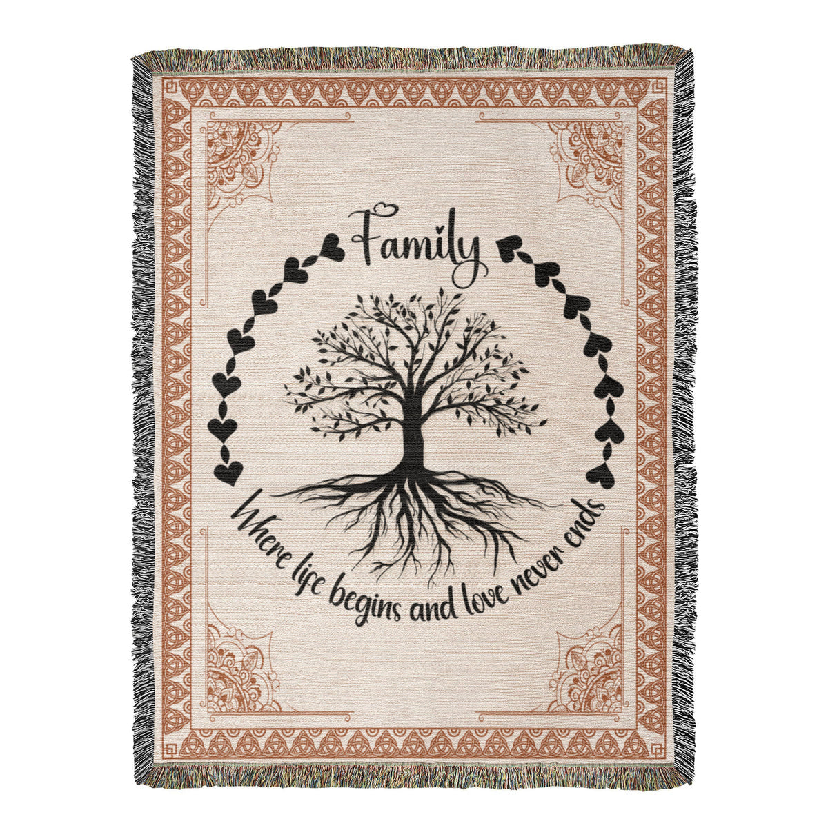 Family Roots Celtic Tree — Heirloom Woven Blanket